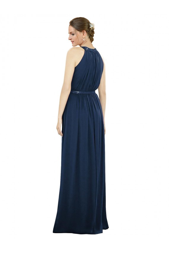 Buy Vintage Full-Length Sleeveless Chiffon Bridesmaid Dress 