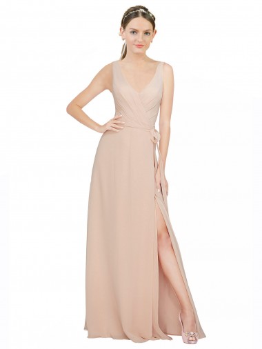 Buy Chiffon Bridesmaids Dress with Matching Chiffon Tie Sash