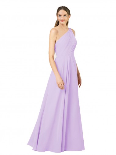 Buy Grecian Inspired Simple One Shoulder Chiffon Bridesmaid Dress with Ruching