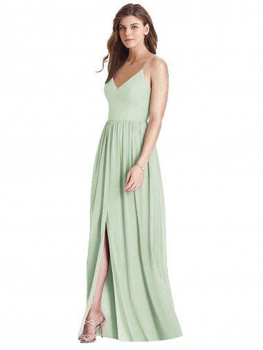Buy Criss Cross Strap Backless Maxi Long Chiffon Bridesmaid Dress