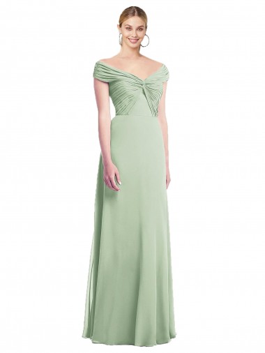 Buy Draped Off the Shoulder Lux Chiffon Bridesmaid Dress