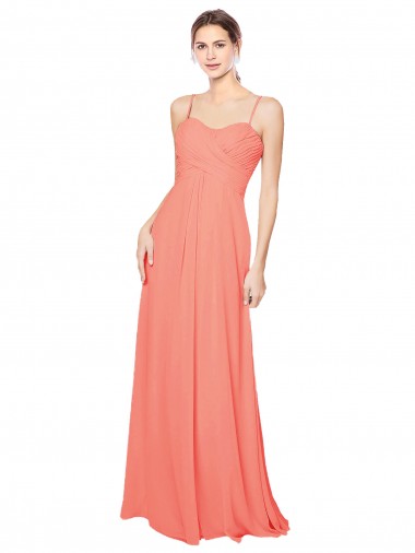 Buy Empire Waist Spaghetti Straps Sweetheart Chiffon Bridesmaid Dress