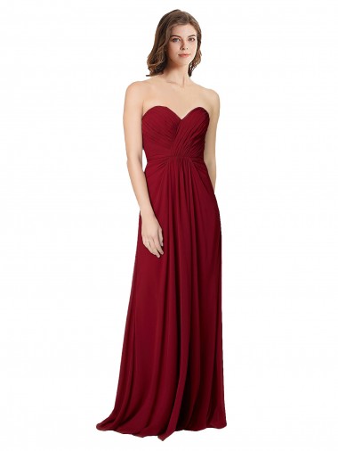 Buy Draped Sweetheart Long Grecian Inspired Chiffon Bridesmaid Dress