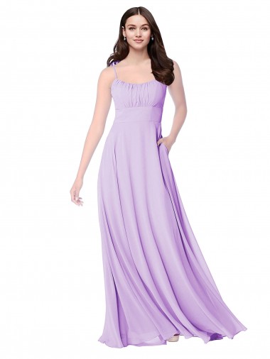 Buy Chiffon A-Line Chiffon Bridesmaids Dress with Ruched Bodice