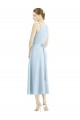 Buy Short Tea Length V-Neck Satin Bridesmaid Dress