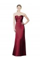 Buy Strapless Satin Bridesmaid Dress with Asymmetrical Draped Bodice