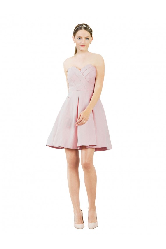 Buy Short Knee Length Sweetheart Satin Bridesmaid Dress