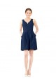 Buy V-Neck A-Line Satin Bridesmaid Dress with Pockets