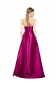 Buy Sleeveless V-Neck Long Satin Bridesmaid Dress with Bow Waist