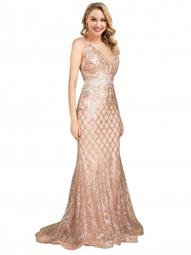 Buy Sleek Long Mermaid Sparkling Sequin Bridesmaid Dress