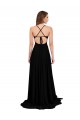 Buy High Slit Open Back Long Spandex Bridesmaid Dress with Lined Crossover Bust