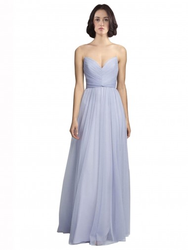 Buy Spaghetti Strap Tulle Bridesmaids Dress with Ruched Bodice